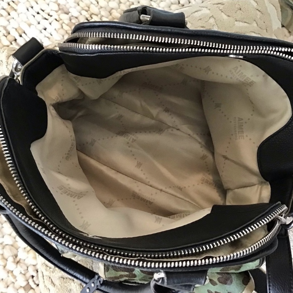 Aimee Kestenberg Green and Black Leopard Satchel - Picture 2 of 11